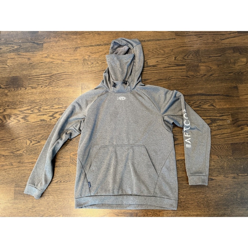 AFTCO Reaper Hoodie Men's M Sweatshirt Technical Face Mask Shock Cords Vented
